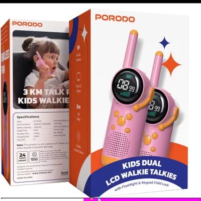 Детская рация  Porodo Kids Walkie Talkie розовый