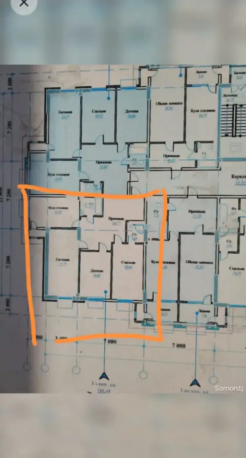 3-комн. квартира, 14 этаж, 106 м², Шохмансур, Гелос — миниатюра 1