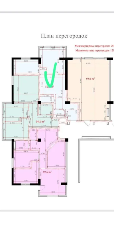 1-комн. квартира, 18 этаж, 52 м², Шохмансур — миниатюра 5
