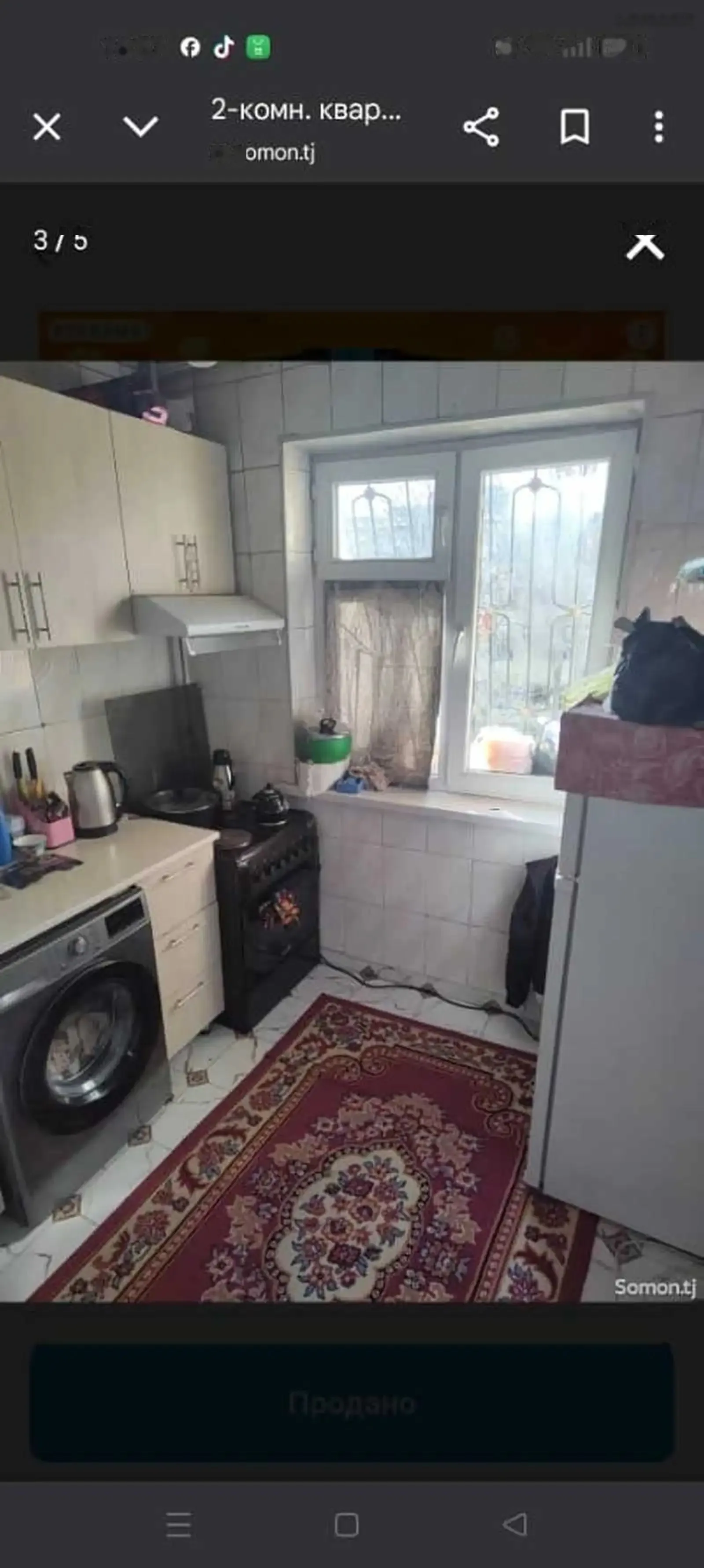 2-комн. квартира, 3 этаж, 58м², фирдавси — миниатюра 4