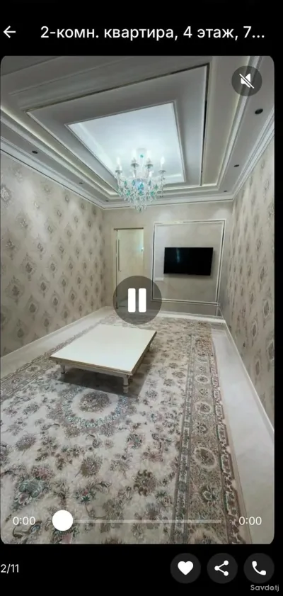 2-комн. квартира, 4 этаж, 75м², Сомони — миниатюра 2