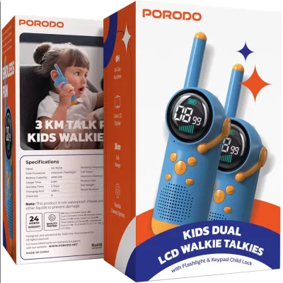 Детская рация  Porodo Kids Walkie Talkie синий