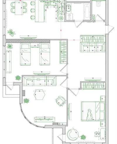 3-комн. квартира, 13 этаж, 91 м², Сомони — миниатюра 4