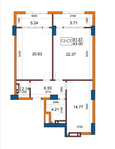 1-комн. квартира, 10 этаж, 81 м², Исмоили Сомонӣ