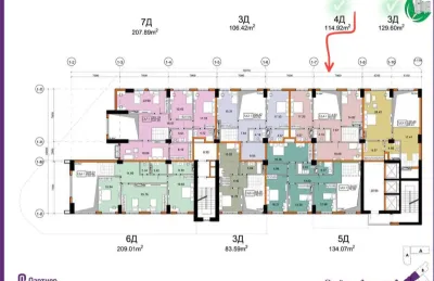 4-комн. квартира, 2 этаж, 136 м², И Сомони — миниатюра 4