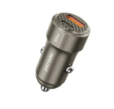 Автомобильное зарядное устройство Porodo 50W Dual Port Car Charger PD 20W QC 30W