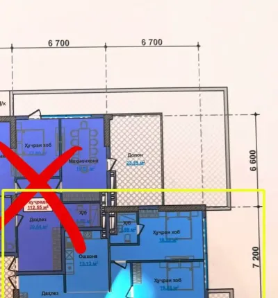 4-комн. квартира, 20 этаж, 149 м², Сино, Цирк, Гулистон — миниатюра 6