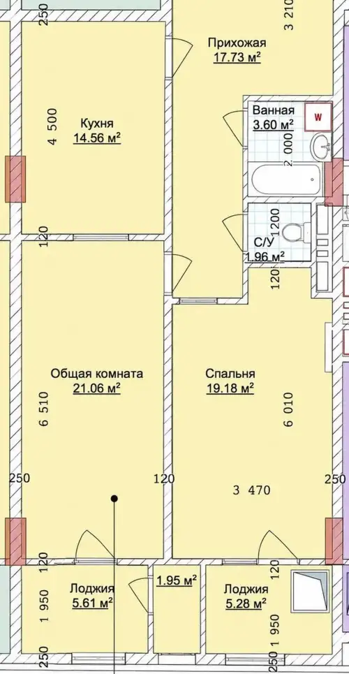 2-комн. квартира, 13 этаж, 91 м², Сино — миниатюра 7