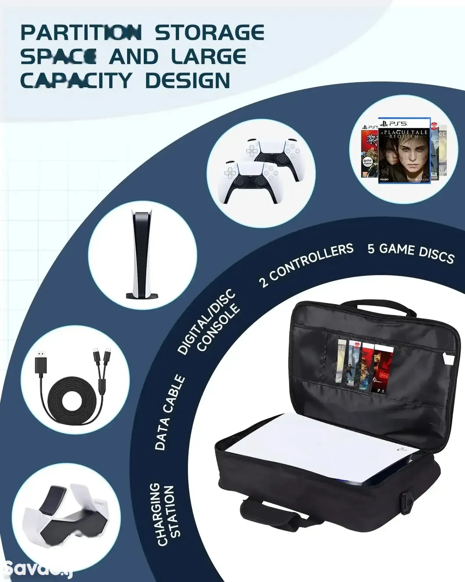 Сумка чехол для игровой приставки Porodo Gaming Carrying Case Bag for PS5 Console