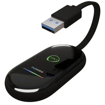 Беспроводной адаптер Porodo Play-X Wireless Carplay Adapter with Wi-Fi and Bluetooth Connectivity, черный