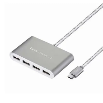 Кабель USB Hoco HB3 Type C to 4USB Silver