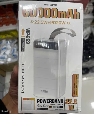 Внешний аккумулятор WK Wekome Power Bank 60000mAh Minre Digital Display