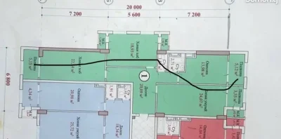 3-комн. квартира, 9 этаж, 122 м², Исмоили Сомони Мехргон — миниатюра 3