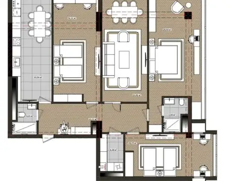4-комн. квартира, 14 этаж, 138 м², Сино — миниатюра 12