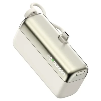 Мини Повербанк Porodo Pocket Volt 10000mAh Power Bank белый