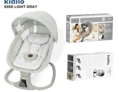 Шезлонг-качалка Kidilo 3 в 1, с автоматическим укачиванием и москитной сет