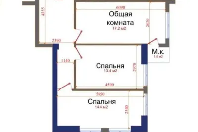3-комн. квартира, 16 этаж, 88 м², Сомони — миниатюра 6