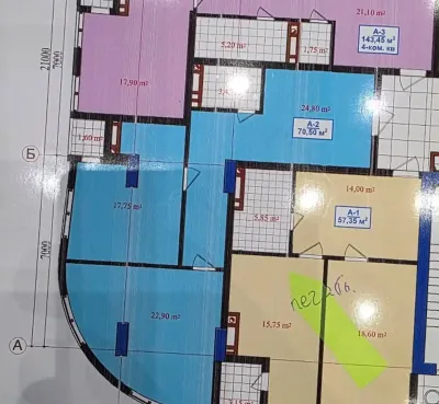 2-комн. квартира, 15 этаж, 96 м², Фирдавси — миниатюра 4