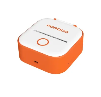 Мини принтер для этикеток Porodo Lifestyle Mini Label Printer бело-оранжевый