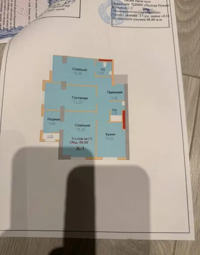 3-комн. квартира, 17 этаж, 89 м², Сомони — миниатюра 7