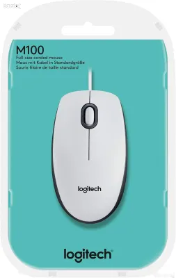Проводная мышь Logitech M100 USB 1000 DPI White