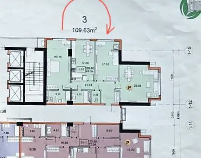 3-комн. квартира, 4 этаж, 109 м², Сомони — миниатюра 1