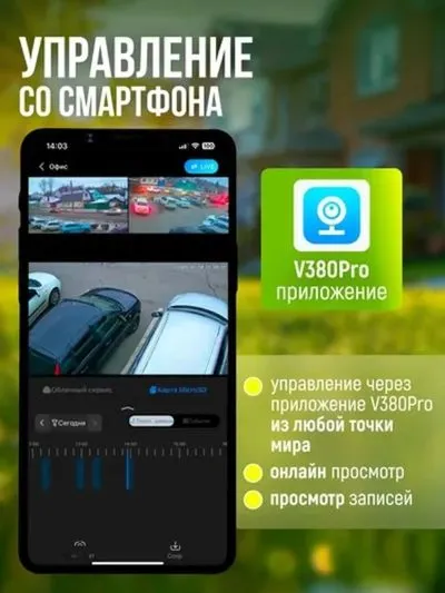 Камера видеонаблюдения с 3 объективами для дома
