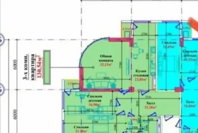 3-комн. квартира, 9 этаж, 130 м², 112мкр — миниатюра 3