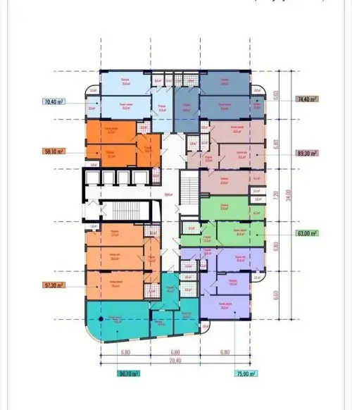 2-комн. квартира, 9 этаж, 91 м², Шохмансур — миниатюра 3