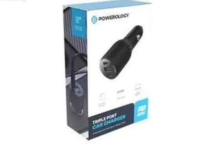 Автомобильное зарядное устройство Powerology 35W PD + QC30 LED Dual