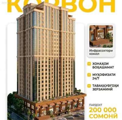 1-комн. квартира, 7 этаж, 73 м², Корвон — миниатюра 1