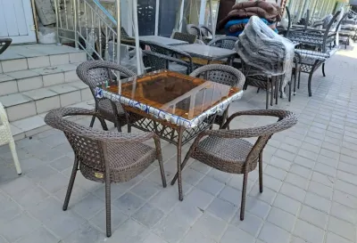 Стол стул ротанг