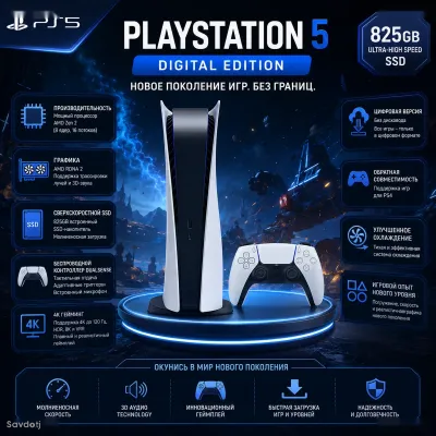 Игровая приставка Sony PlayStation 5 Digital Edition 825ГБ SSD White