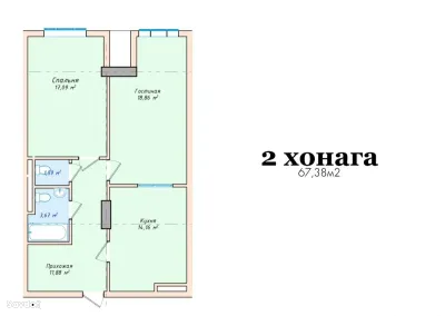 2-комн. квартира, 16 этаж, 67 м², Садбарг — миниатюра 2