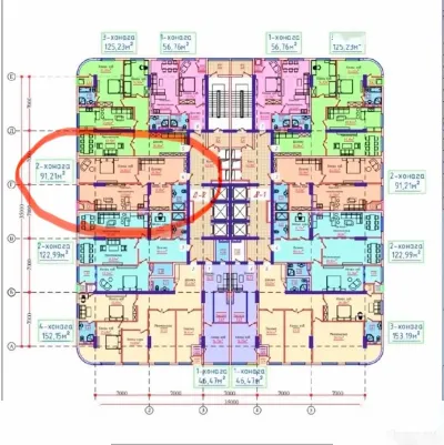 2-комн. квартира, 10 этаж, 92 м², Сино — миниатюра 2