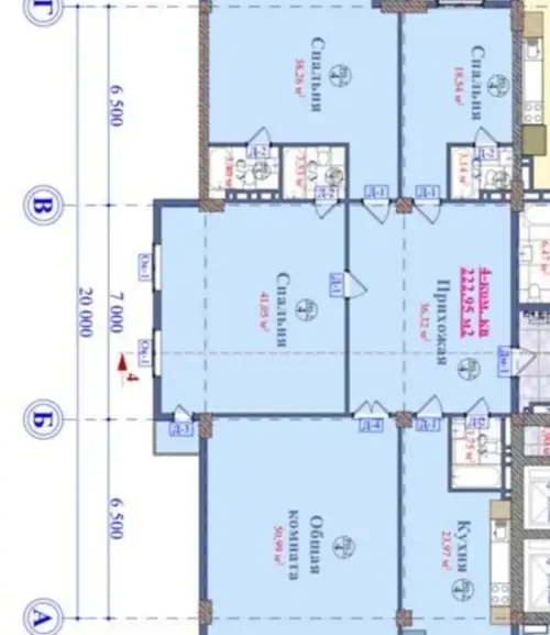 4-комн. квартира, 7 этаж, 224 м², И. Сомони — миниатюра 9
