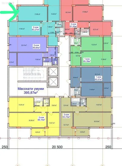 1-комн. квартира, 14 этаж, 45 м², Гардиши Ленинград — миниатюра 2