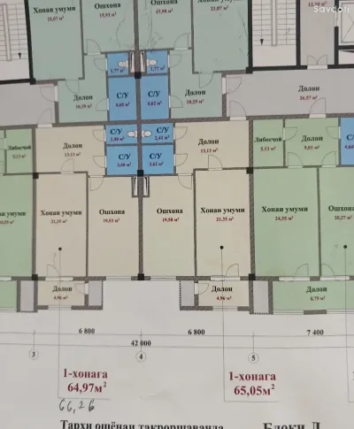 1-комн. квартира, 14 этаж, 66 м², Гуля голд — миниатюра 2