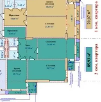 2-комн. квартира, 16 этаж, 71 м², Мехргон Сити