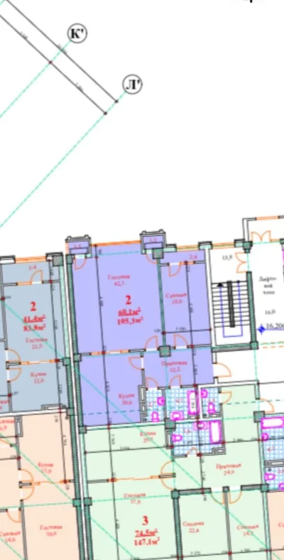 2-комн. квартира, 4 этаж, 105 м², Исмоили Сомони Цум Шохпалас — миниатюра 4