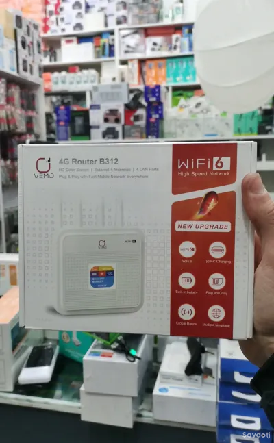 4G роутер Vemo B312 с сим картой и аккумулятором