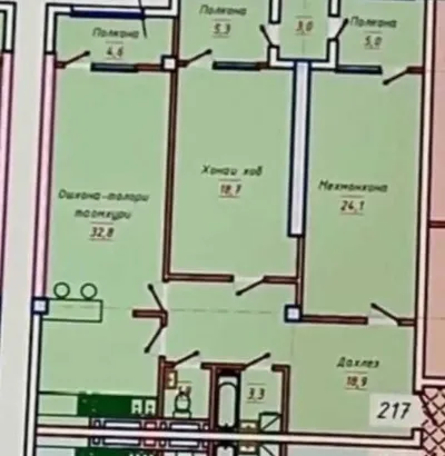 3-комн. квартира, 4 этаж, 118 м², И.Сомонӣ