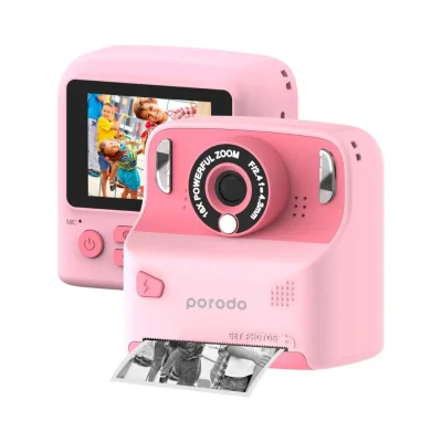 Детский фотоаппарат Porodo Lifestyle Kids Print Camera 1000mAh розовый
