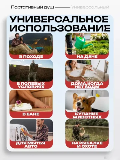 Портативный душ для дачи и кемпинга — миниатюра 5
