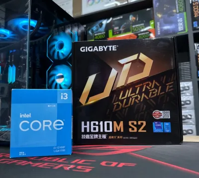 Процессор Intel Core i3-12100F + Материнская плата Gigabyte H610M S2 DDR5