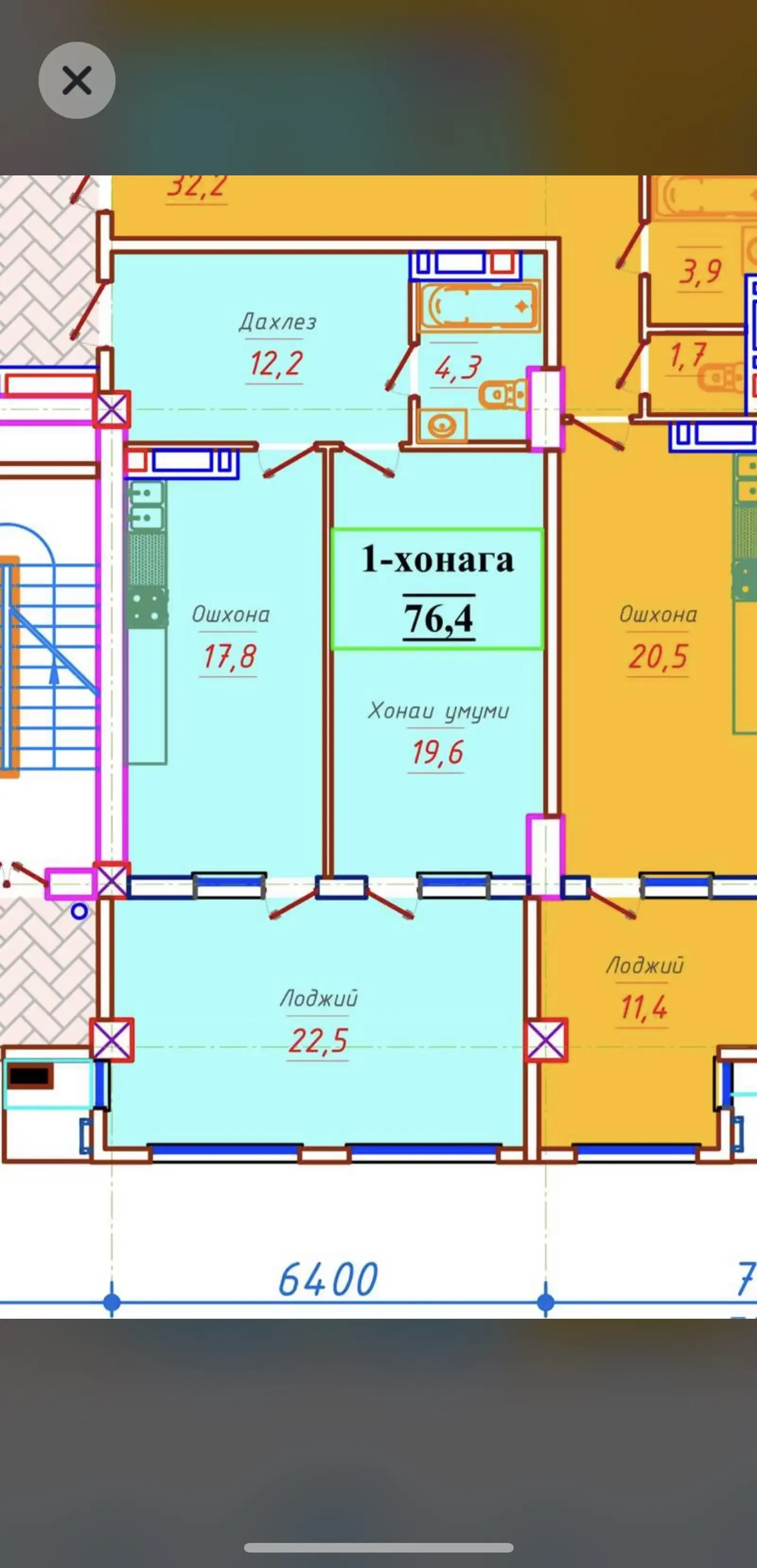 2-комн. квартира, 15 этаж, 77 м², И. Сомони Спартак